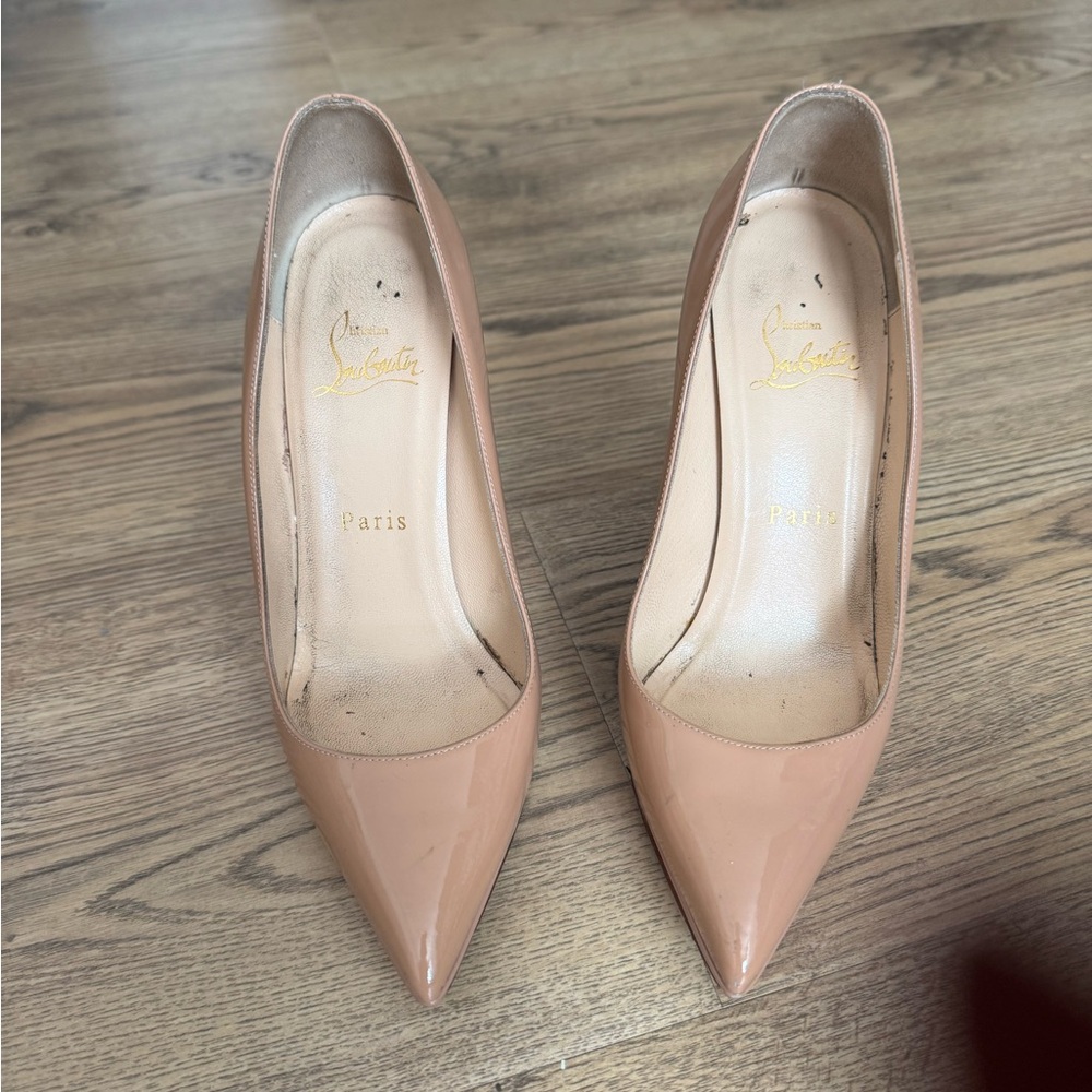 Christian Louboutin Blush Patent Pointed-Toe Pumps